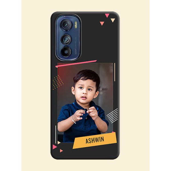 Photo Frame with Triangle Small Dots on Photo on Space Black Soft Matte Back Cover - Motorola Edge 30 Photo Frame with Triangle Small Dots on Photo on Space Black Soft Matte Back Cover - Motorola Edge 30