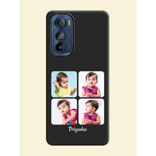 Floral Art with 6 Image Holder on Photo on Space Black Soft Matte Mobile Case - Motorola Edge 30 Floral Art with 6 Image Holder on Photo on Space Black Soft Matte Mobile Case - Motorola Edge 30