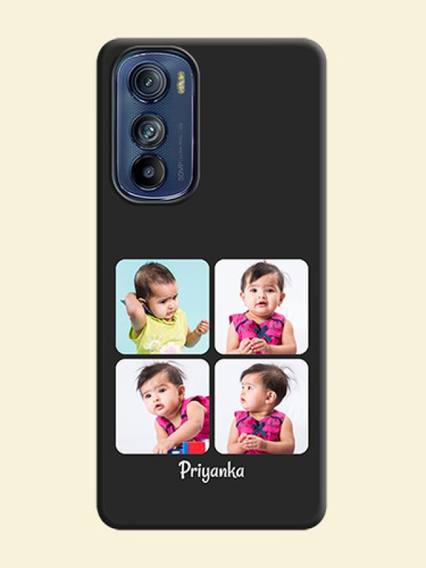 Floral Art with 6 Image Holder on Photo on Space Black Soft Matte Mobile Case - Motorola Edge 30