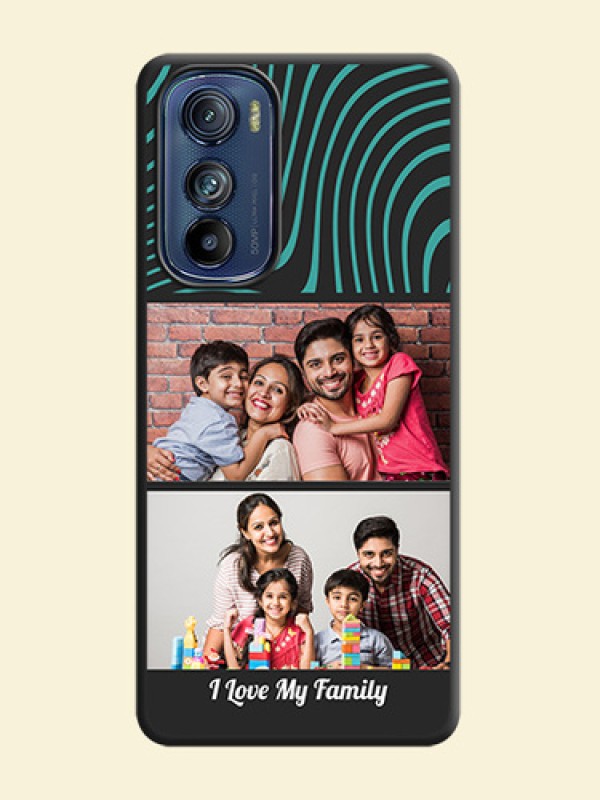Wave Pattern with 2 Image Holder on Space Black Personalized Soft Matte Phone Covers - Motorola Edge 30