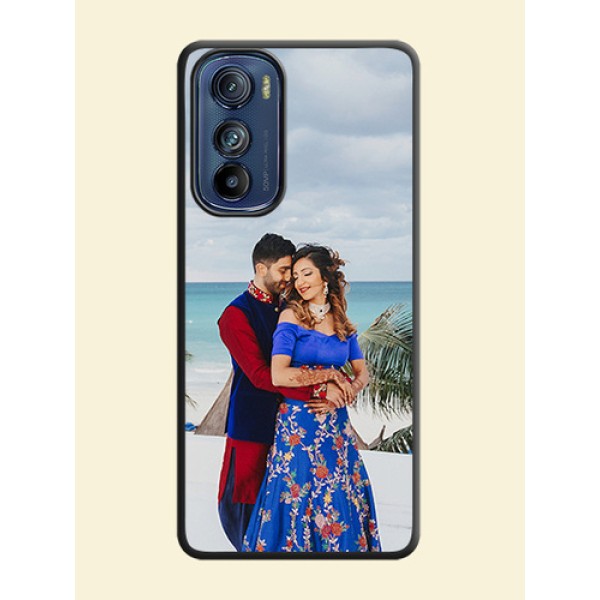 Full Single Pic Upload On Space Black Personalized Soft Matte Phone Covers -Motorola Edge 30 Full Single Pic Upload On Space Black Personalized Soft Matte Phone Covers -Motorola Edge 30