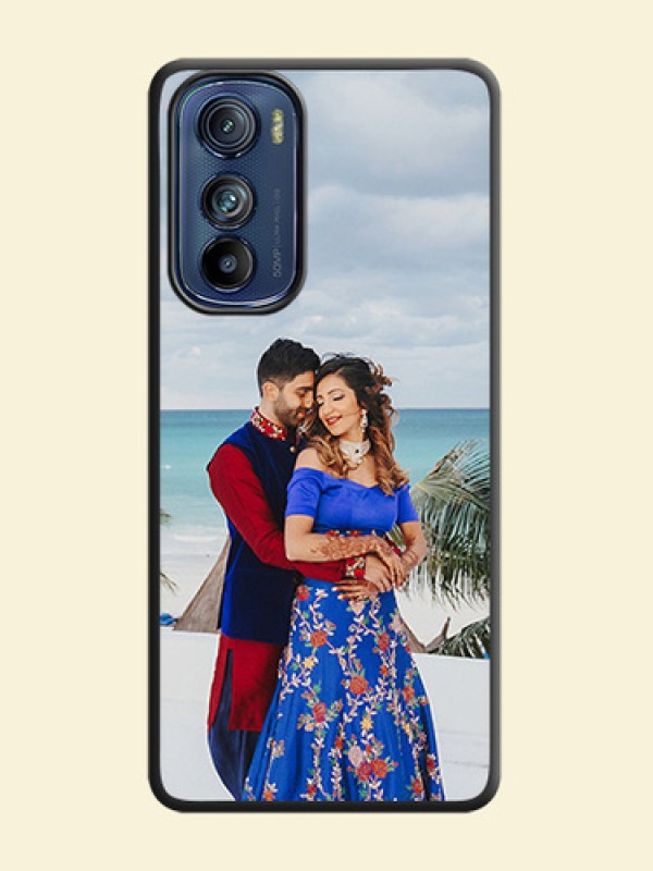 Full Single Pic Upload On Space Black Personalized Soft Matte Phone Covers -Motorola Edge 30