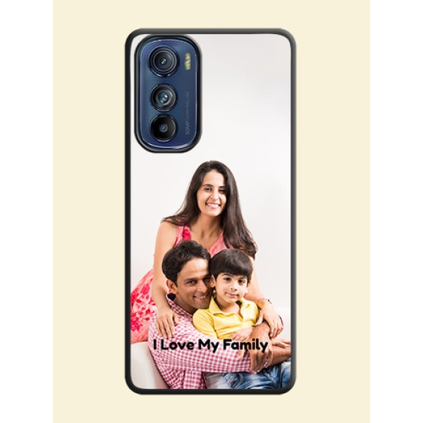 Full Single Pic Upload With Text On Space Black Personalized Soft Matte Phone Covers -Motorola Edge 30 Full Single Pic Upload With Text On Space Black Personalized Soft Matte Phone Covers -Motorola Edge 30