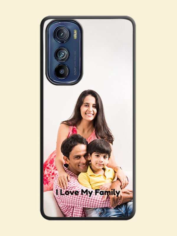 Full Single Pic Upload With Text On Space Black Personalized Soft Matte Phone Covers -Motorola Edge 30