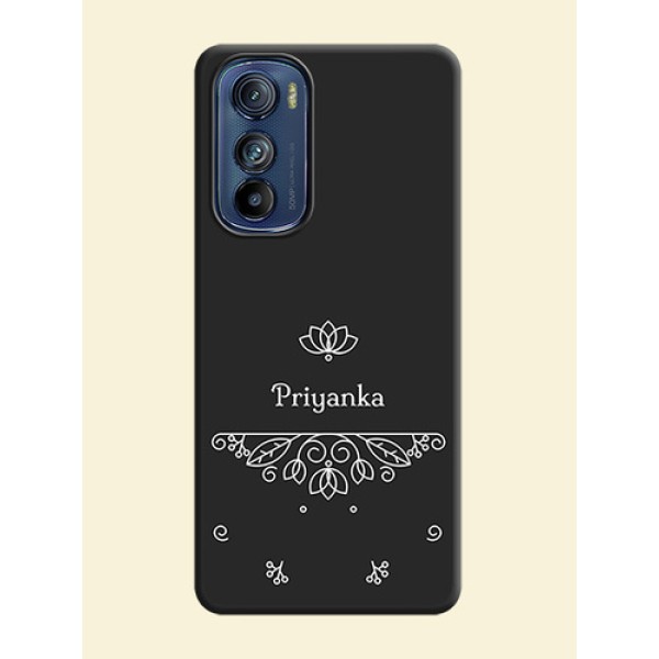 Lotus Garden Custom Text On Space Black Personalized Soft Matte Phone Covers -Motorola Edge 30 Lotus Garden Custom Text On Space Black Personalized Soft Matte Phone Covers -Motorola Edge 30