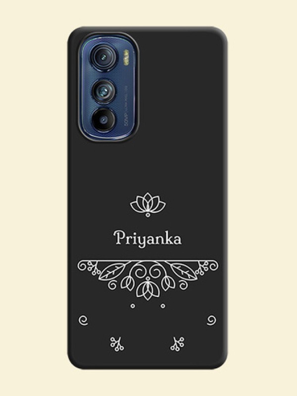 Lotus Garden Custom Text On Space Black Personalized Soft Matte Phone Covers -Motorola Edge 30