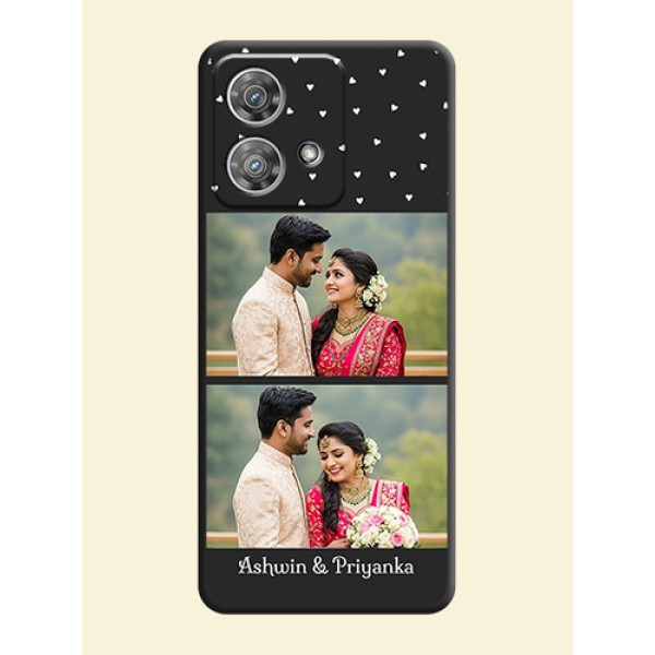 Miniature Love Symbols with Name On Space Black Custom Soft Matte Mobile Back Cover - Motorola Edge 40 Neo Miniature Love Symbols with Name On Space Black Custom Soft Matte Mobile Back Cover - Motorola Edge 40 Neo