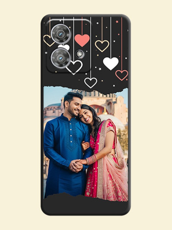 Love Hangings with Splash Wave Picture On Space Black Custom Soft Matte Mobile Back Cover - Motorola Edge 40 Neo