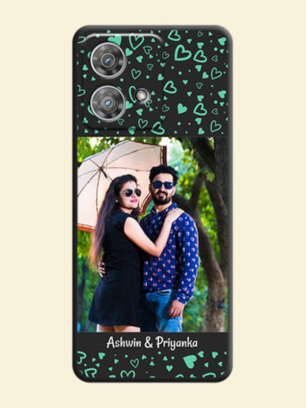 Sea Green Indefinite Love Pattern on Photo On Space Black Custom Soft Matte Mobile Back Cover - Motorola Edge 40 Neo