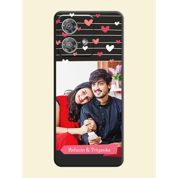 Love Pattern with Name on Pink Ribbon  on Photo On Space Black Custom Soft Matte Mobile Back Cover - Motorola Edge 40 Neo
