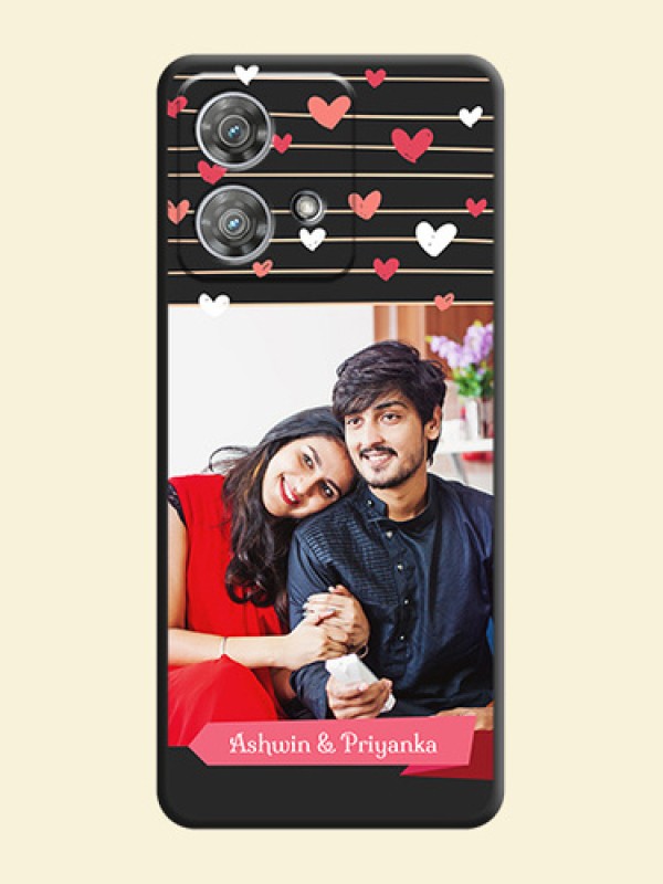 Love Pattern with Name on Pink Ribbon  on Photo On Space Black Custom Soft Matte Mobile Back Cover - Motorola Edge 40 Neo