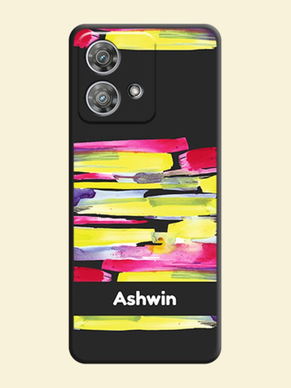 Brush Coloured On Space Black Custom Soft Matte Mobile Back Cover - Motorola Edge 40 Neo