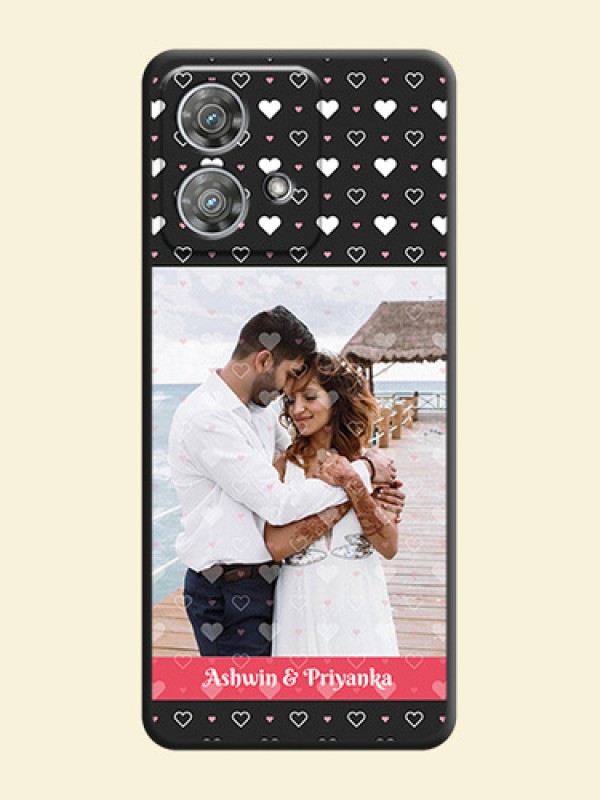 White Color Love Symbols with Text Design on Photo On Space Black Custom Soft Matte Mobile Back Cover - Motorola Edge 40 Neo