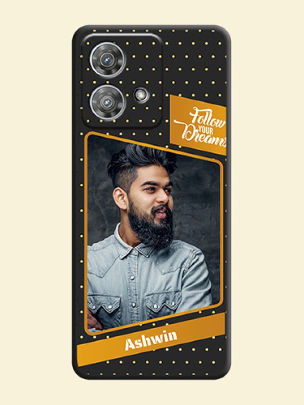 Follow Your Dreams with White Dots On Space Black Custom Soft Matte Mobile Back Cover - Motorola Edge 40 Neo