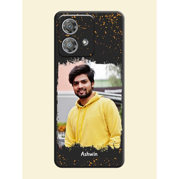 Spray Free Design on Photo On Space Black Custom Soft Matte Mobile Back Cover - Motorola Edge 40 Neo