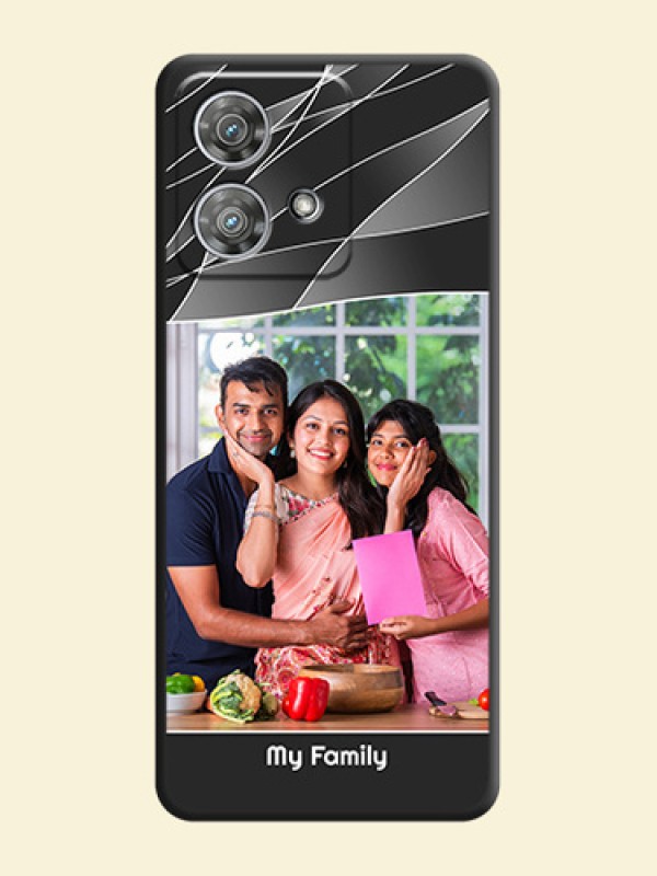 Mixed Wave Lines on Photo On Space Black Custom Soft Matte Mobile Back Cover - Motorola Edge 40 Neo