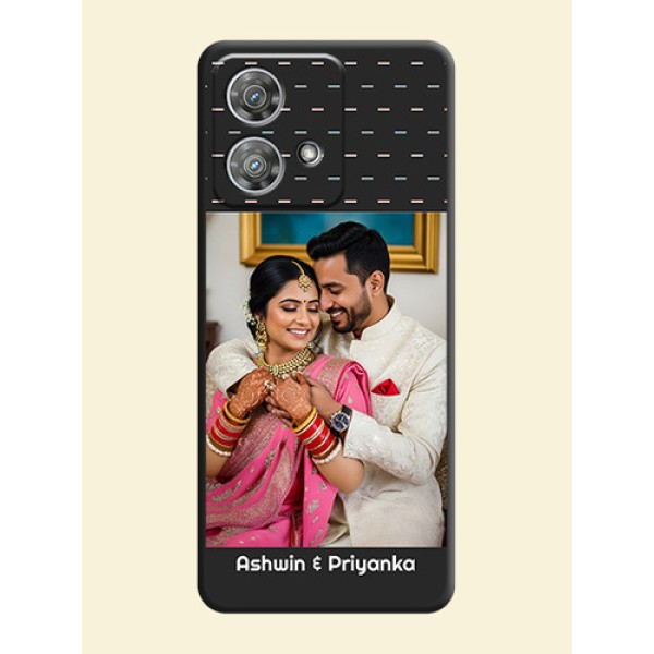 Line Pattern Design with Text On Space Black Custom Soft Matte Mobile Back Cover - Motorola Edge 40 Neo Line Pattern Design with Text On Space Black Custom Soft Matte Mobile Back Cover - Motorola Edge 40 Neo
