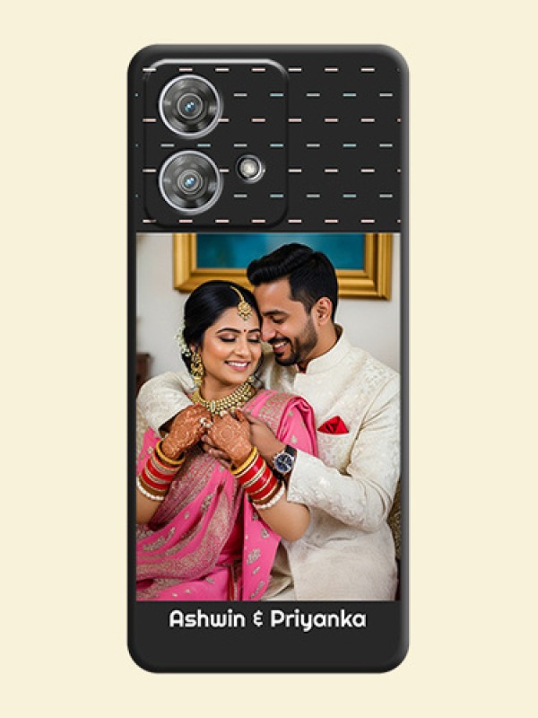 Line Pattern Design with Text On Space Black Custom Soft Matte Mobile Back Cover - Motorola Edge 40 Neo