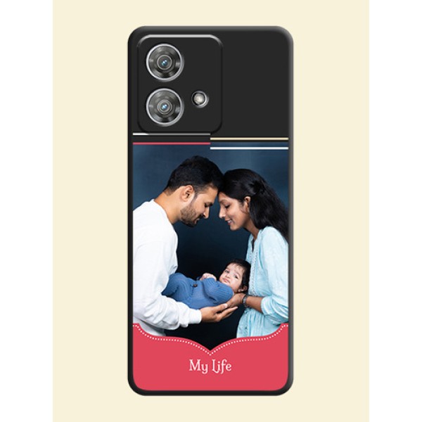 Classic Plain Design with Name On Space Black Custom Soft Matte Mobile Back Cover - Motorola Edge 40 Neo Classic Plain Design with Name On Space Black Custom Soft Matte Mobile Back Cover - Motorola Edge 40 Neo
