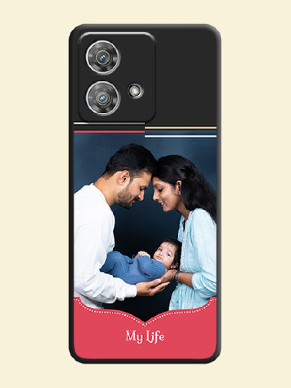 Classic Plain Design with Name On Space Black Custom Soft Matte Mobile Back Cover - Motorola Edge 40 Neo