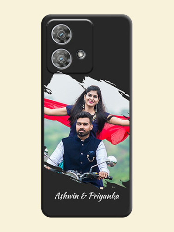 Grunge Brush Strokes on Photo  On Space Black Custom Soft Matte Mobile Back Cover - Motorola Edge 40 Neo