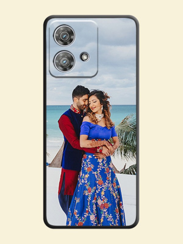 Full Single Pic Upload On Space Black Custom Soft Matte Mobile Back Cover - Motorola Edge 40 Neo