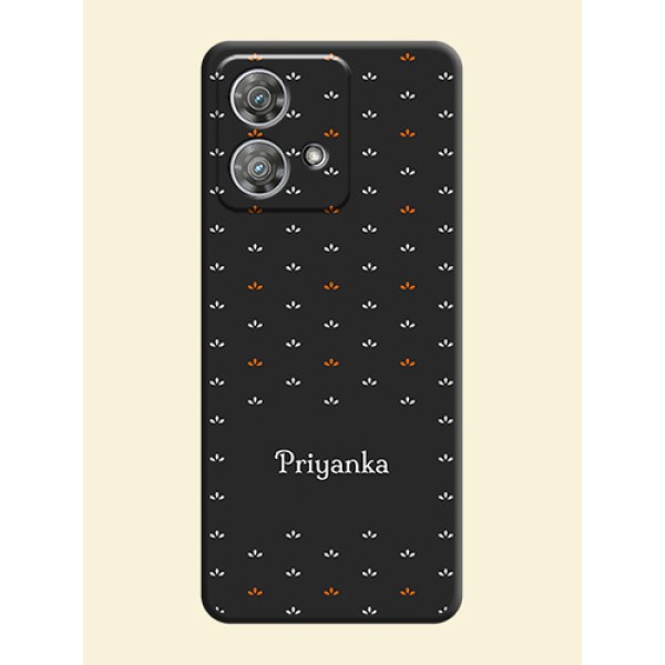 Simple Pattern With Custom Text On Space Black Custom Soft Matte Mobile Back Cover - Motorola Edge 40 Neo Simple Pattern With Custom Text On Space Black Custom Soft Matte Mobile Back Cover - Motorola Edge 40 Neo