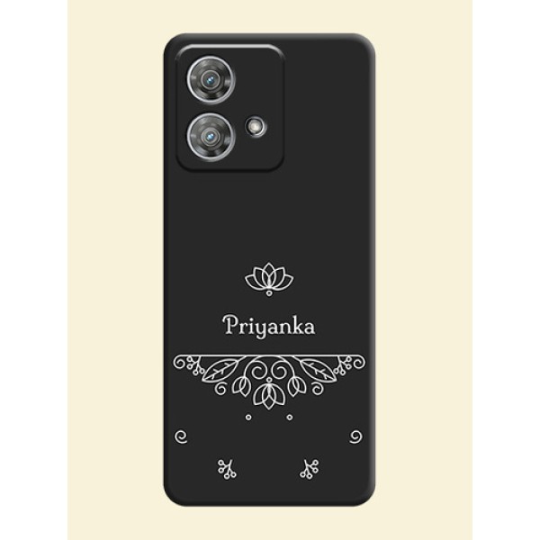 Lotus Garden Custom Text On Space Black Custom Soft Matte Mobile Back Cover - Motorola Edge 40 Neo Lotus Garden Custom Text On Space Black Custom Soft Matte Mobile Back Cover - Motorola Edge 40 Neo