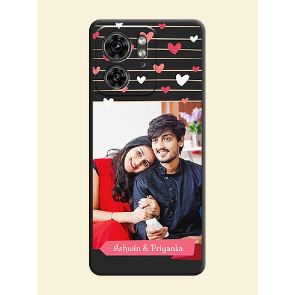Love Pattern with Name on Pink Ribbon - Photo on Space Black Soft Matte Back Cover - Edge 40 Love Pattern with Name on Pink Ribbon - Photo on Space Black Soft Matte Back Cover - Edge 40