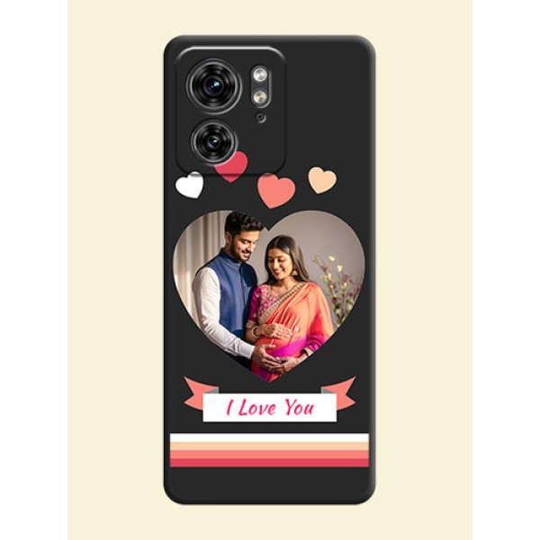 Love Shaped Photo with Colorful Stripes on Personalised Space Black Soft Matte Cases - Edge 40 Love Shaped Photo with Colorful Stripes on Personalised Space Black Soft Matte Cases - Edge 40