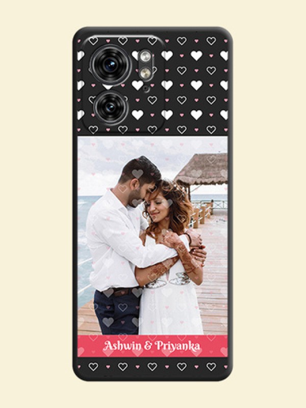 White Color Love Symbols with Text Design - Photo on Space Black Soft Matte Phone Cover - Edge 40