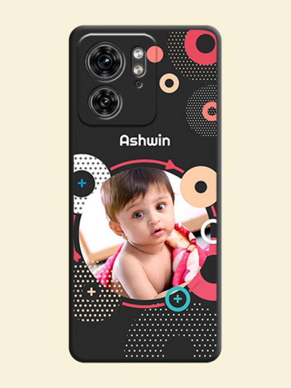 Multicoloured Round Image on Personalised Space Black Soft Matte Cases - Edge 40