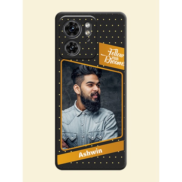Follow Your Dreams with White Dots on Space Black Custom Soft Matte Phone Cases - Edge 40 Follow Your Dreams with White Dots on Space Black Custom Soft Matte Phone Cases - Edge 40