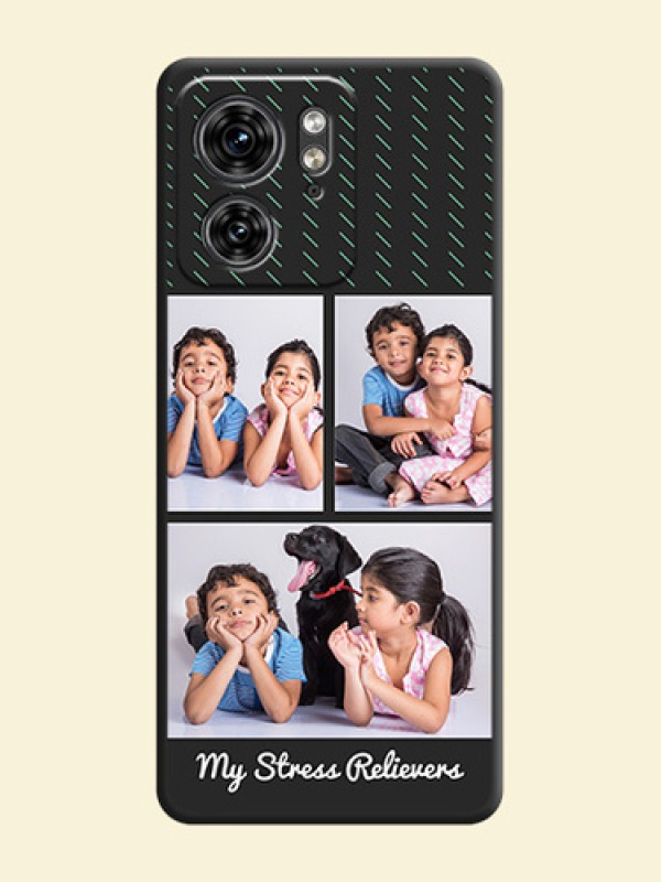 Cross Dotted Pattern with 2 Image Holder on Personalised Space Black Soft Matte Cases - Edge 40