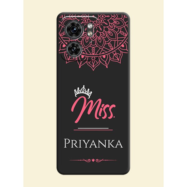 Mrs Name with Floral Design on Space Black Personalized Soft Matte Phone Covers - Edge 40 Mrs Name with Floral Design on Space Black Personalized Soft Matte Phone Covers - Edge 40