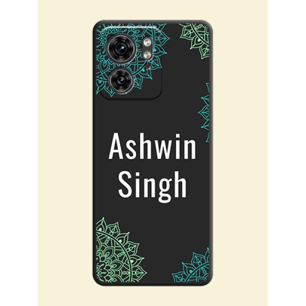 Your Name with Floral Design on Space Black Custom Soft Matte Back Cover - Edge 40 Your Name with Floral Design on Space Black Custom Soft Matte Back Cover - Edge 40