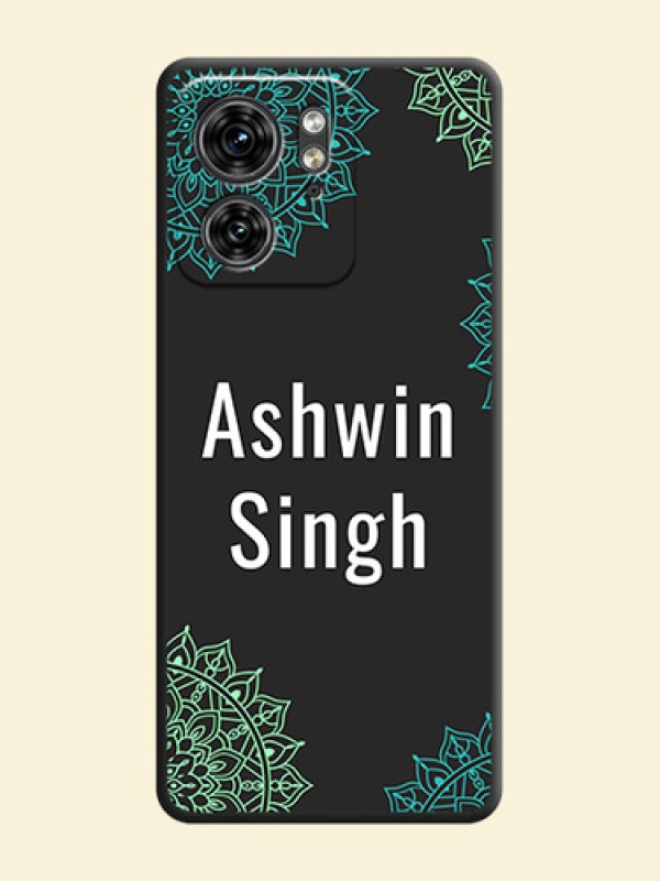 Your Name with Floral Design on Space Black Custom Soft Matte Back Cover - Edge 40