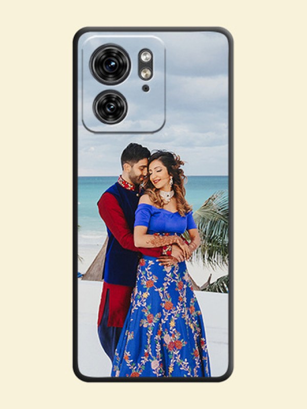 Full Single Pic Upload On Space Black Personalized Soft Matte Phone Covers - Edge 40
