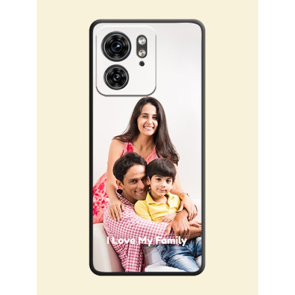 Full Single Pic Upload With Text On Space Black Personalized Soft Matte Phone Covers - Edge 40 Full Single Pic Upload With Text On Space Black Personalized Soft Matte Phone Covers - Edge 40