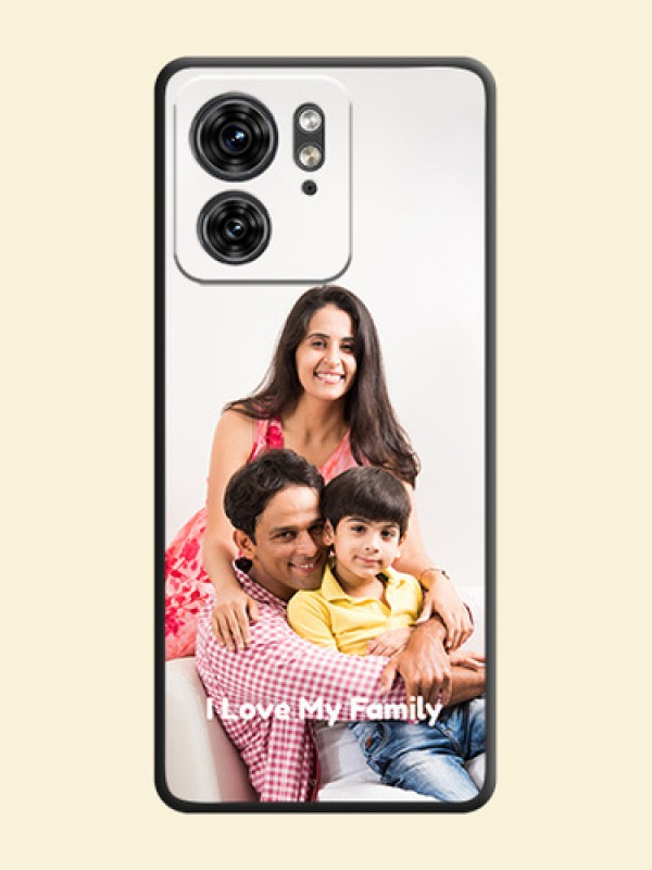 Full Single Pic Upload With Text On Space Black Personalized Soft Matte Phone Covers - Edge 40