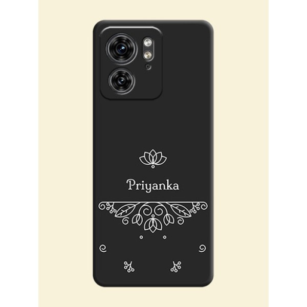 Lotus Garden Custom Text On Space Black Personalized Soft Matte Phone Covers - Edge 40 Lotus Garden Custom Text On Space Black Personalized Soft Matte Phone Covers - Edge 40