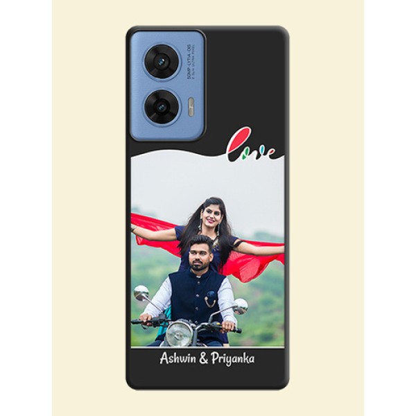 Fall in Love Pattern with Picture on Photo On Space Black Custom Soft Matte Mobile Back Cover - Motorola Edge 50 Fusion 5G Fall in Love Pattern with Picture on Photo On Space Black Custom Soft Matte Mobile Back Cover - Motorola Edge 50 Fusion 5G