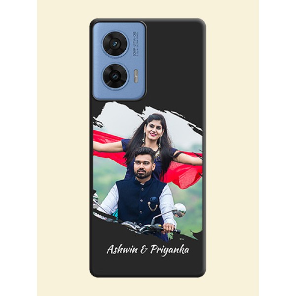 Grunge Brush Strokes on Photo On Space Black Custom Soft Matte Mobile Back Cover - Motorola Edge 50 Fusion 5G Grunge Brush Strokes on Photo On Space Black Custom Soft Matte Mobile Back Cover - Motorola Edge 50 Fusion 5G