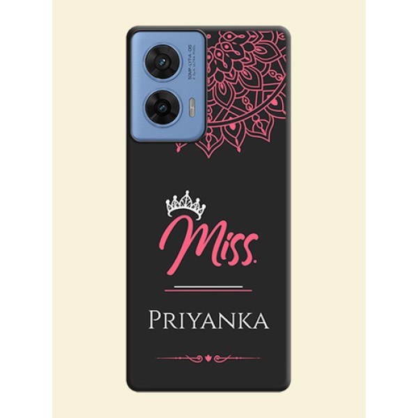 Mrs Name with Floral Design On Space Black Custom Soft Matte Mobile Back Cover - Motorola Edge 50 Fusion 5G Mrs Name with Floral Design On Space Black Custom Soft Matte Mobile Back Cover - Motorola Edge 50 Fusion 5G