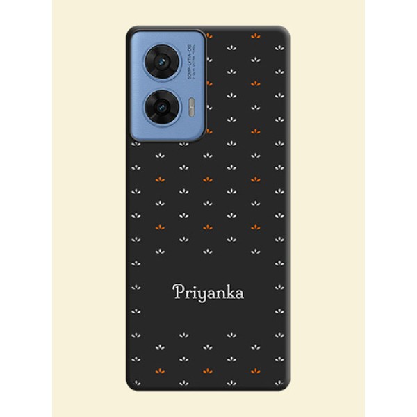 Simple Pattern With Custom Text On Space Black Custom Soft Matte Mobile Back Cover - Motorola Edge 50 Fusion 5G Simple Pattern With Custom Text On Space Black Custom Soft Matte Mobile Back Cover - Motorola Edge 50 Fusion 5G