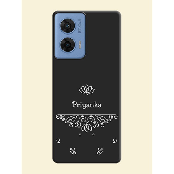 Lotus Garden Custom Text On Space Black Custom Soft Matte Mobile Back Cover - Motorola Edge 50 Fusion 5G Lotus Garden Custom Text On Space Black Custom Soft Matte Mobile Back Cover - Motorola Edge 50 Fusion 5G