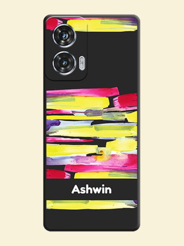 Brush Coloured On Space Black Custom Soft Matte Mobile Back Cover - Motorola Edge 50 Fusion