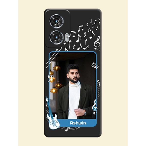 Musical Theme Design with Text on Photo On Space Black Custom Soft Matte Mobile Back Cover - Motorola Edge 50 Fusion Musical Theme Design with Text on Photo On Space Black Custom Soft Matte Mobile Back Cover - Motorola Edge 50 Fusion