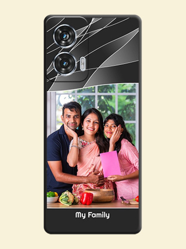 Mixed Wave Lines on Photo On Space Black Custom Soft Matte Mobile Back Cover - Motorola Edge 50 Fusion