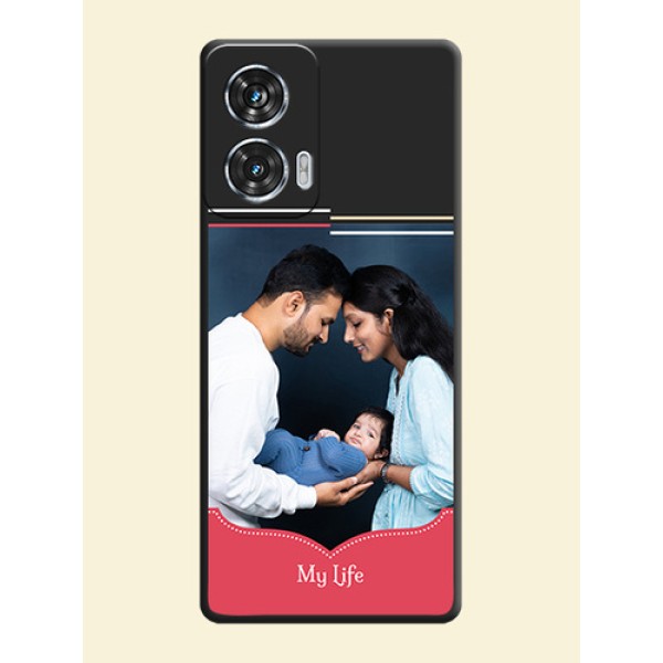 Classic Plain Design with Name On Space Black Custom Soft Matte Mobile Back Cover - Motorola Edge 50 Fusion Classic Plain Design with Name On Space Black Custom Soft Matte Mobile Back Cover - Motorola Edge 50 Fusion
